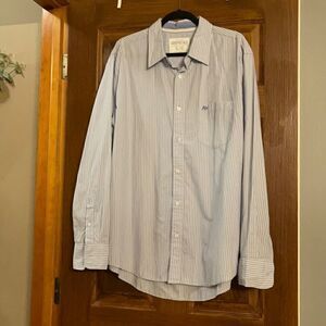 Men’s Button down Blue and White Striped Shirt
